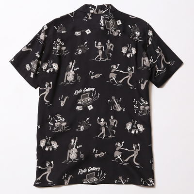 DEDALY DANCE PARTY ALOHA SHIRT(FADE BALCK) DEDALY DANCE PARTY ALOHA SHIRT(FADE BALCK)