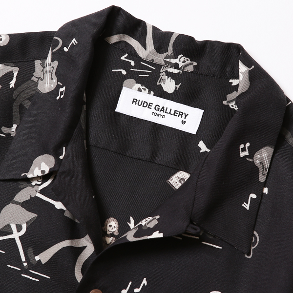 DEDALY DANCE PARTY ALOHA SHIRT(FADE BALCK) DEDALY DANCE PARTY ALOHA SHIRT(FADE BALCK)