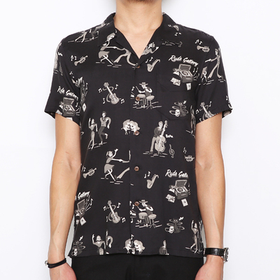 DEDALY DANCE PARTY ALOHA SHIRT(FADE BALCK) DEDALY DANCE PARTY ALOHA SHIRT(FADE BALCK)