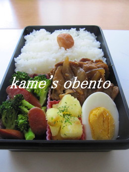 豚肉と玉ねぎの甘辛弁当