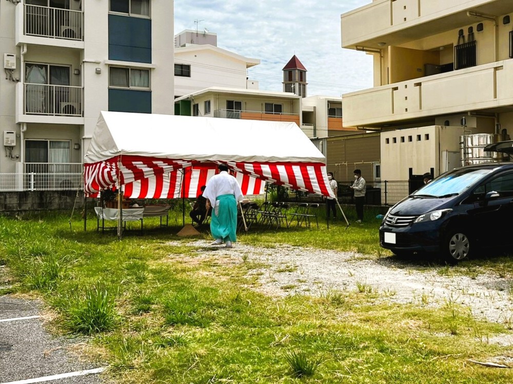 北谷町「桑江二世帯の家」地鎮祭 北谷町「桑江二世帯の家」地鎮祭