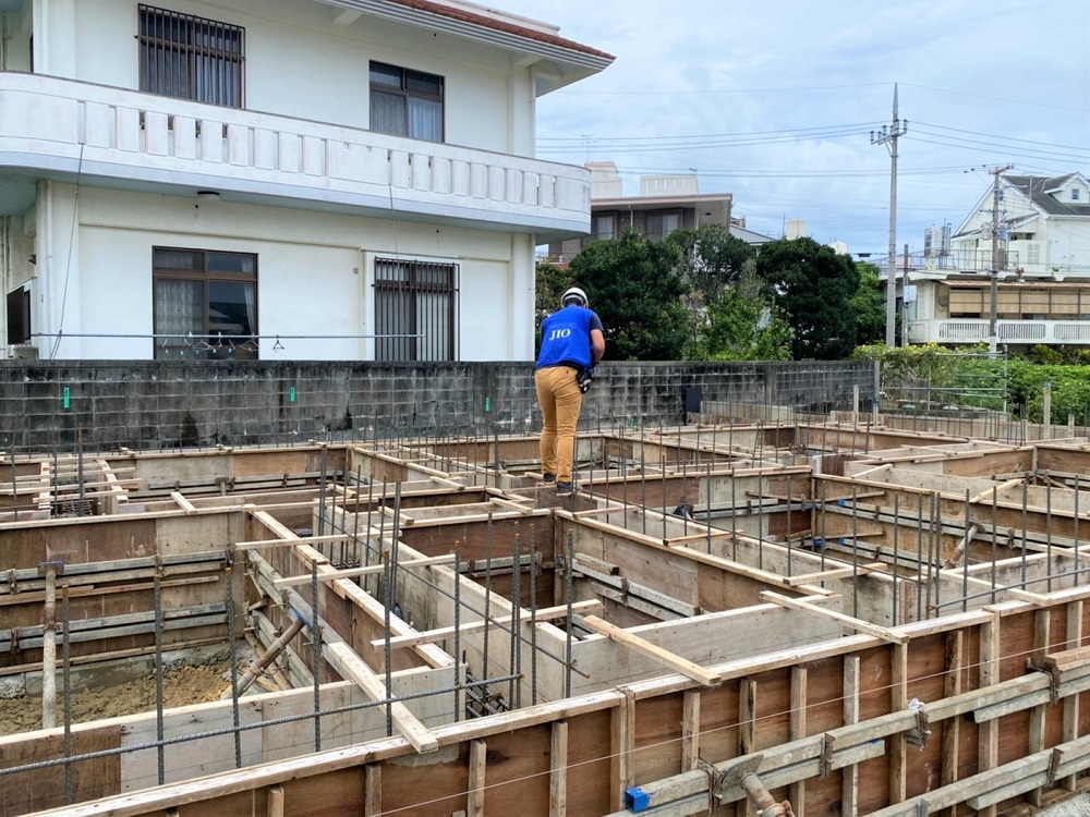 南風原町「与那覇二世帯の家」基礎工事 南風原町「与那覇二世帯の家」基礎工事