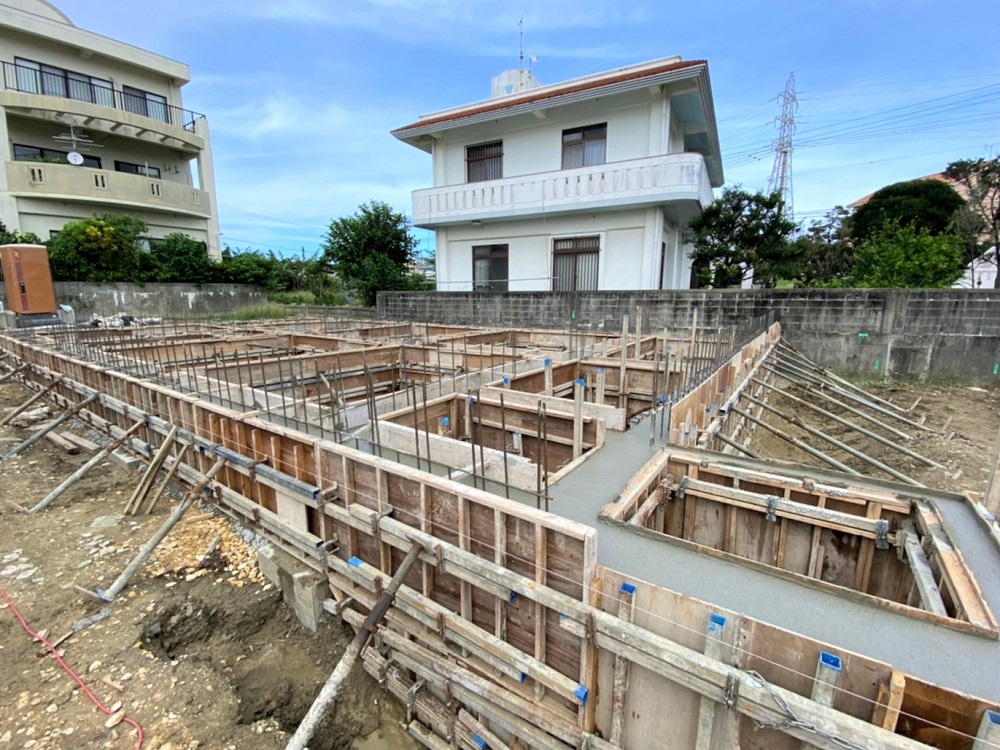 南風原町「与那覇二世帯の家」基礎工事 南風原町「与那覇二世帯の家」基礎工事