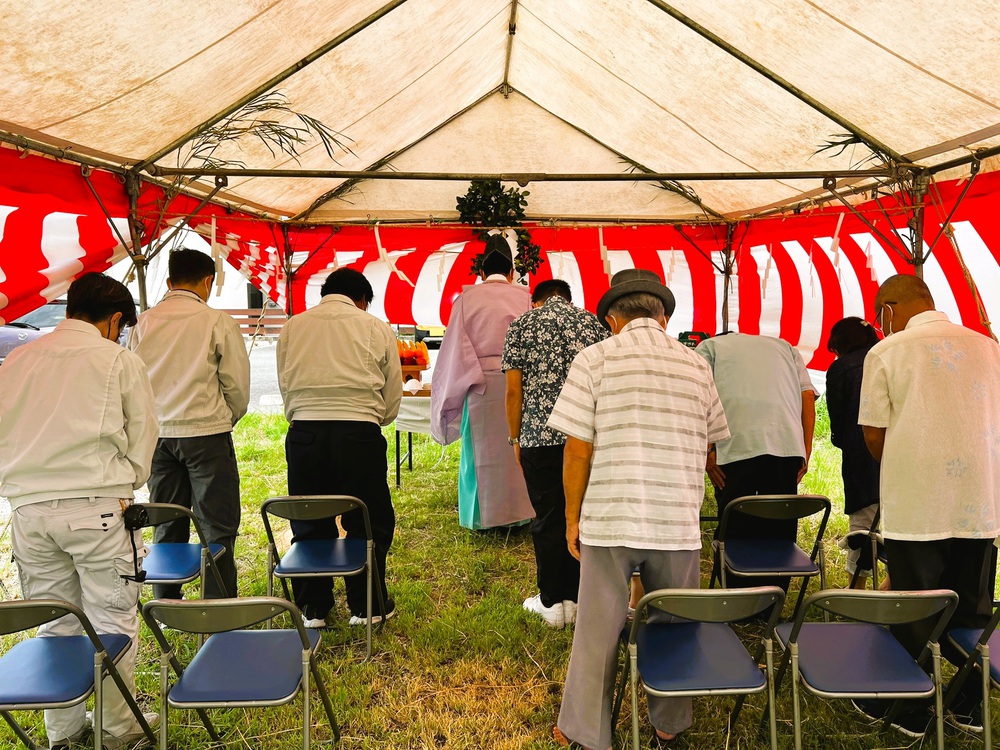 北谷町「桑江二世帯の家」地鎮祭 北谷町「桑江二世帯の家」地鎮祭