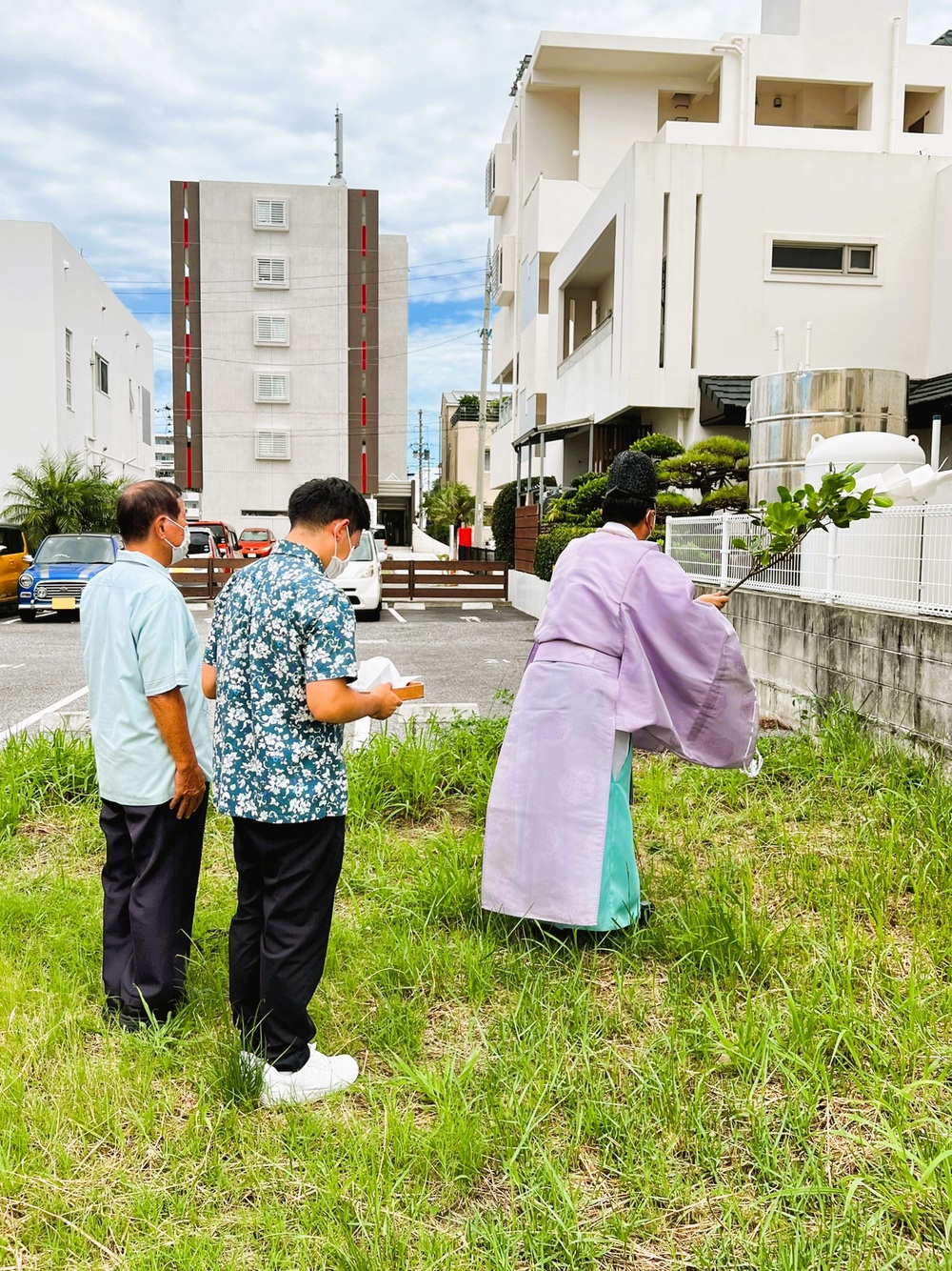 北谷町「桑江二世帯の家」地鎮祭 北谷町「桑江二世帯の家」地鎮祭