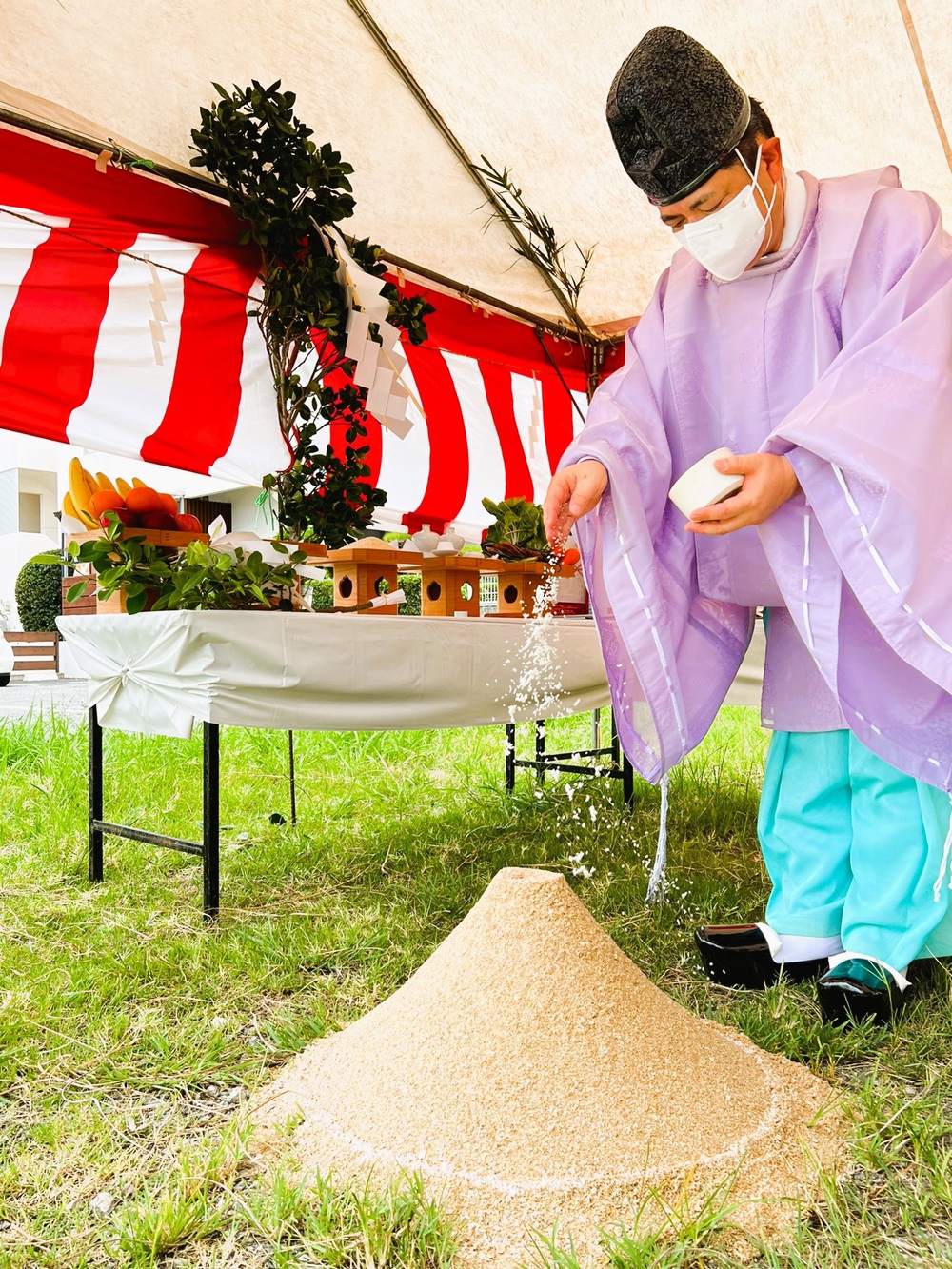 北谷町「桑江二世帯の家」地鎮祭 北谷町「桑江二世帯の家」地鎮祭
