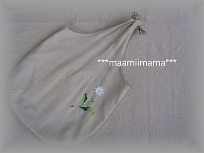 ハンドメイド:シンプルリバーシブルバック 綿麻