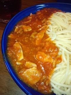 ベーコンとトマトのパスタ♪