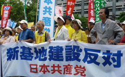 鳩山首相らい沖緊急集会