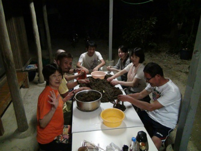 ビーチクリーンアップともずく採りへ(八重山諸島)