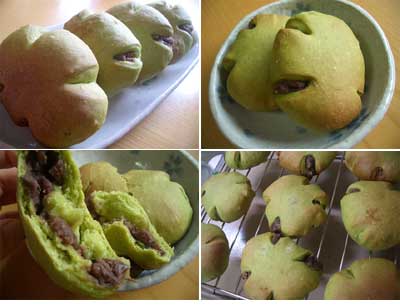 抹茶風味のくわ青汁入りあんぱん
