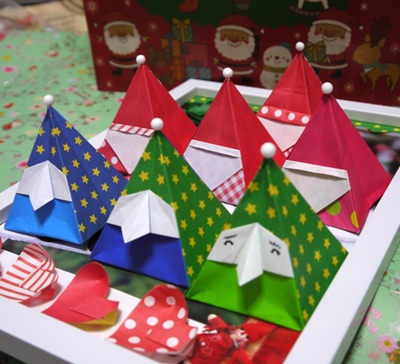 ■クリスマスの折り紙*サンタ＆エルフ♪ダイソー
