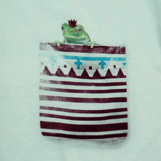 カエル　Tシャツ　ポケット　カエルとどこでもいっしょ Tシャツ屋ドットコム CAMP Ryukyu FLOG T-shirt  沖縄のカエル