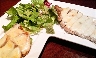 新風料理「風 -kaji-」山原島豚と琉美豚のチーズ焼きわさび添え