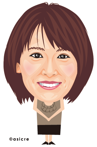 青木裕子　似顔絵イラスト
