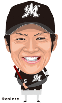 決勝ホームラン！　伊志嶺翔大選手　似顔絵イラスト 2011/06/16 09:09:41