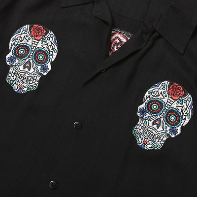MEX GUITAR SKULL BOWLING SHIRT　(RUDE GALLERY)