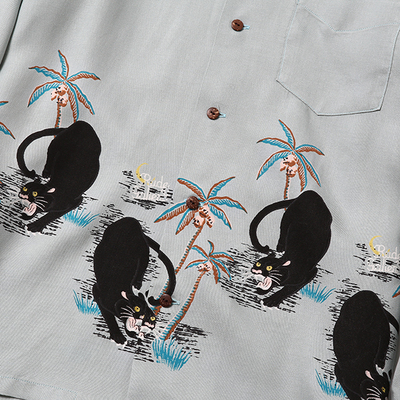 BLACK PANTHER OPEN COLLAR SHIRT (RUDE GALLERY)
