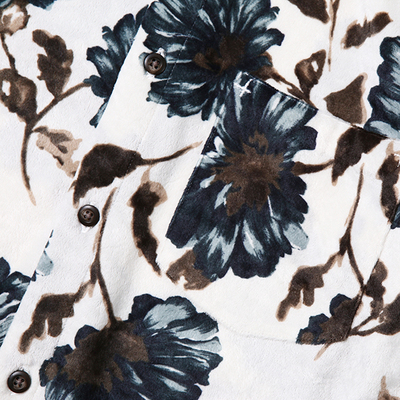 VELOUR SHIRT – FLOWER(WHITE) / RUDE GALLERY