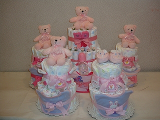 女の子★出産祝い☆おむつケーキ