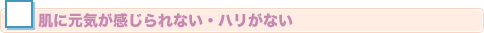 □肌に元気が感じられない・ハリがない