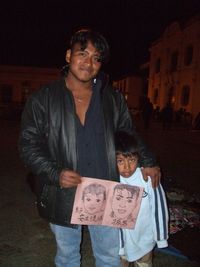 似顔絵に投影された愛（209日目・17日付け／メキシコ）