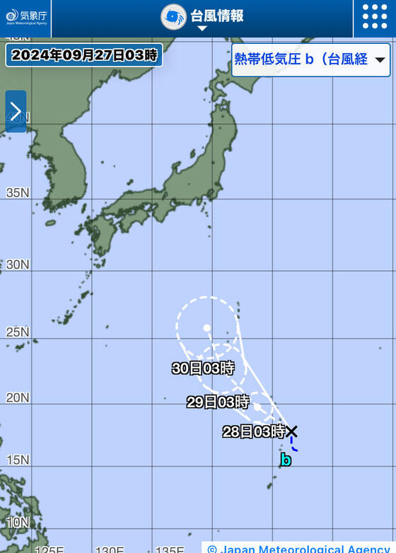 #熱帯低気圧b 2024年09月27日04時20分発表 #2