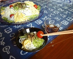 沖縄風？冷やしそうめんwithゴーヤー