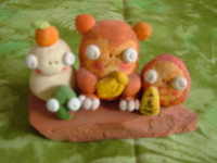 さるとだるまと鏡もちぷらすごーやーくん 2007/04/30 14:01:43