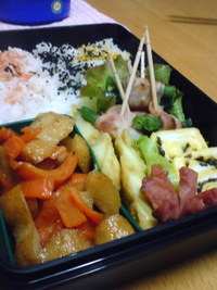 いんげんベーコン巻き弁当