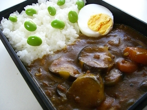 なすとひき肉のカレー弁当