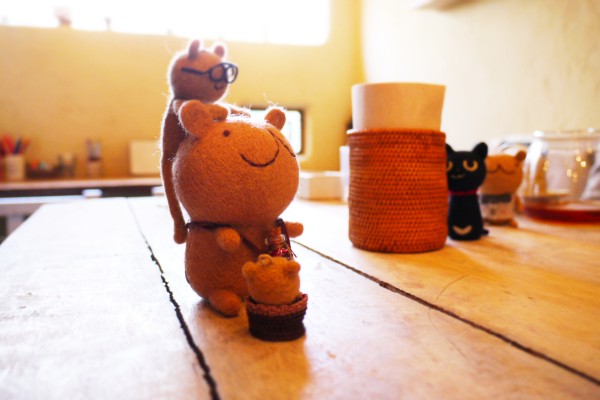 みきゆさんの羊毛フェルト教室で黒猫作り。