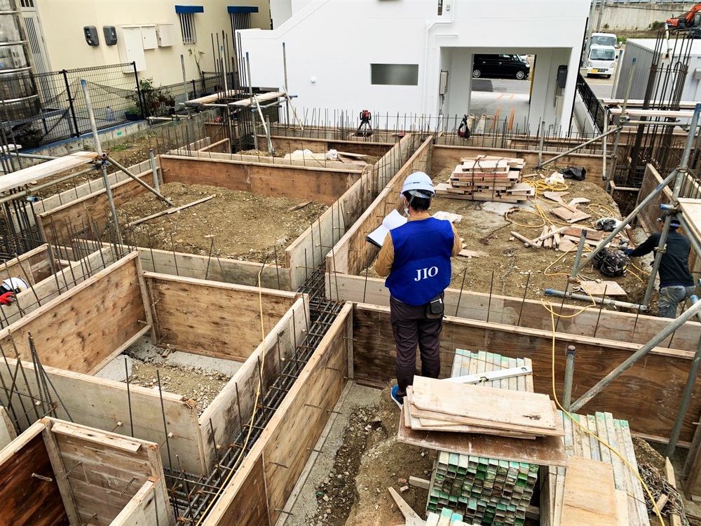 浦添市「経塚二世帯の家」基礎工事
