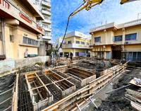沖縄市「胡屋二世帯の家」基礎打設 2023/02/14 11:50:00