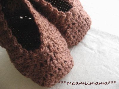 ハンドメイド：毛糸のルームシューズslip-on　type