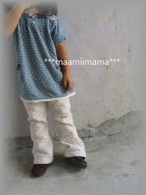ハンドメイド：リネンブーツカットパンツ