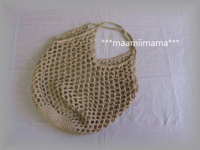 ハンドメイド 麻ひも丸底ネットバック 13 Maamiimama