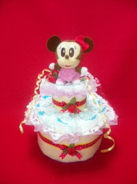 ミニーマウスのおむつケーキ★2段 2012/02/15 12:29:42