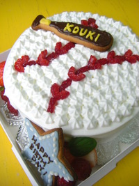 野球ボールのバースデーケーキ 2010/11/25 23:40:37