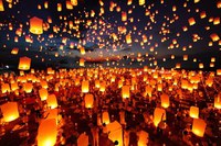 タイのランタン祭、コムローイ祭ともよばれるイーペンランナー・インターナショナル・フェスティバルを真下から眺めたい！