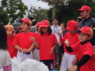 雪合戦＆名護ハーフマラソン給水イベント♪