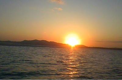 はての浜の夕日