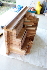 木彫りのお風呂の作り方