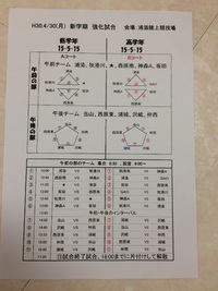リーグ戦始まります！ 2018/04/29 17:35:26