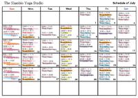 August　Class Schedule
