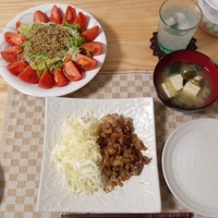 昨日のごはん＊豚のしょうが焼き 2013/04/24 10:29:40