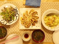 昨日の献立＊アスパラ炒め