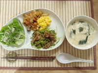 昨日の献立＊牛肉の豆板醤炒め