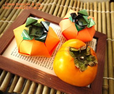 ■折り紙♪折り方♪♪「柿＆ハロウィン菓子箱」UPしました。