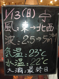 今日の海況 2013/01/13 08:18:57